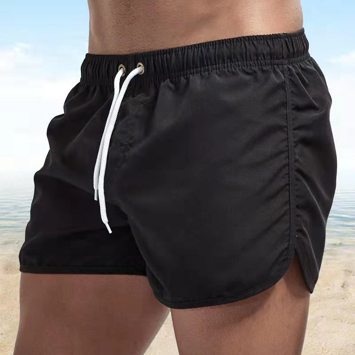 Quentin | Short de Bain Homme Noir Ceinture Élastique