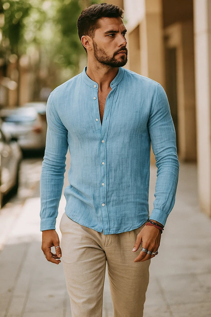 Raphaël | Chemise Homme Lin Col Mao