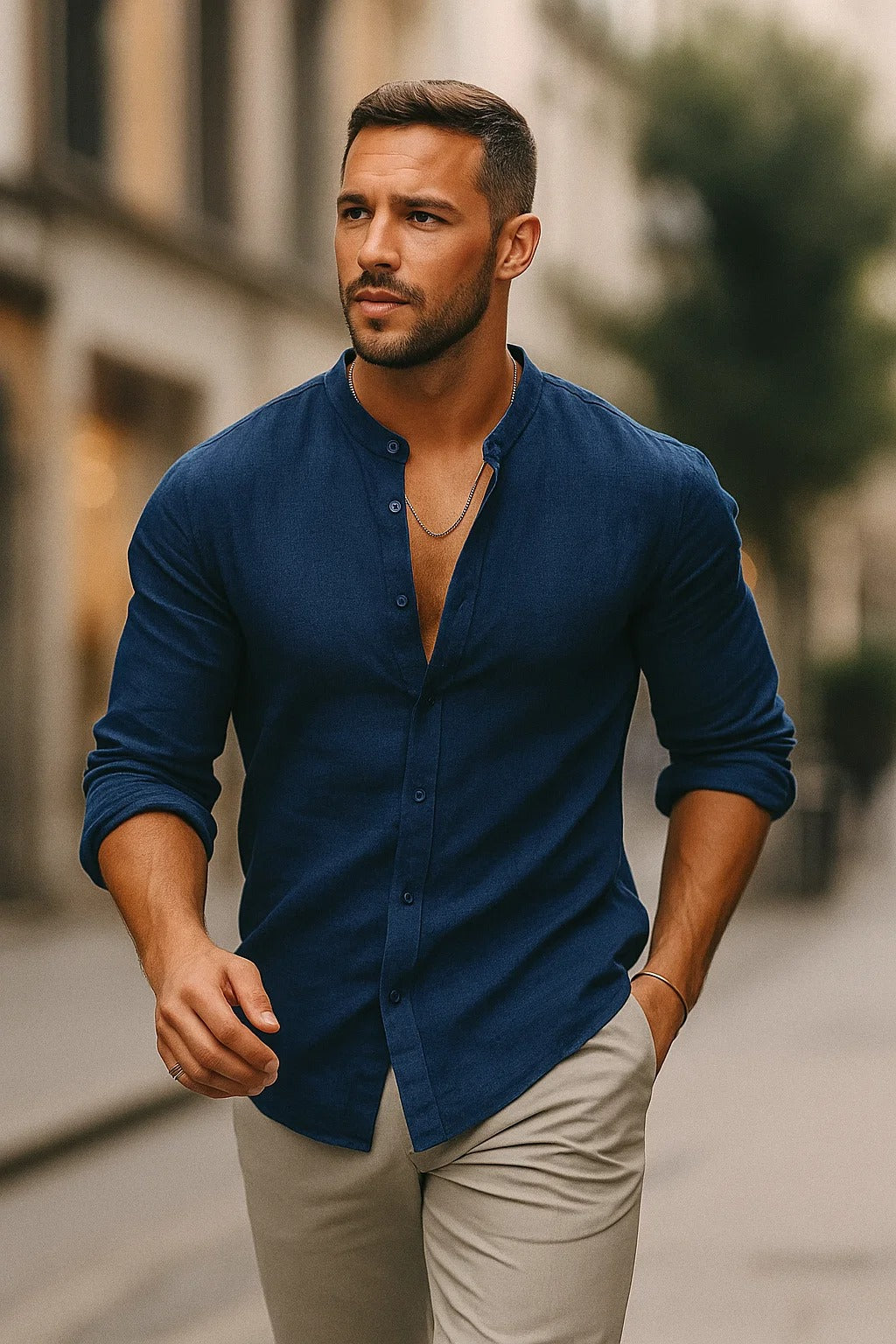 Raphaël | Chemise Homme Lin Col Mao