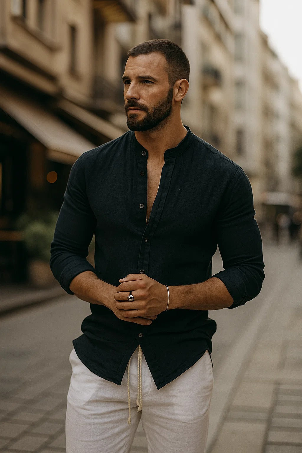 Raphaël | Chemise Homme Lin Col Mao