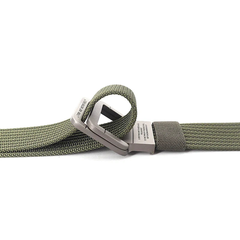Remy | Ceinture Nylon Gris Boucle Double Anneau