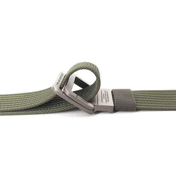 Remy | Ceinture Nylon Gris Boucle Double Anneau
