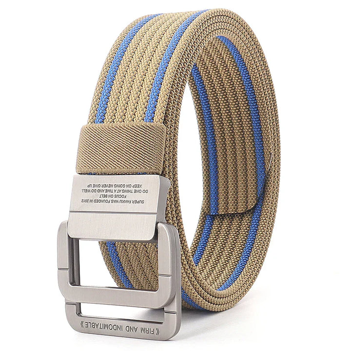 Remy | Ceinture Nylon Gris Boucle Double Anneau