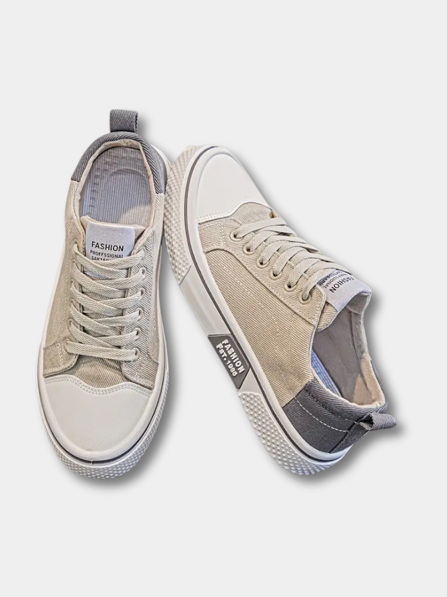 René | Basket Homme Femme Canvas Beige Gris
