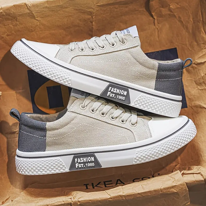 René | Basket Homme Femme Canvas Beige Gris