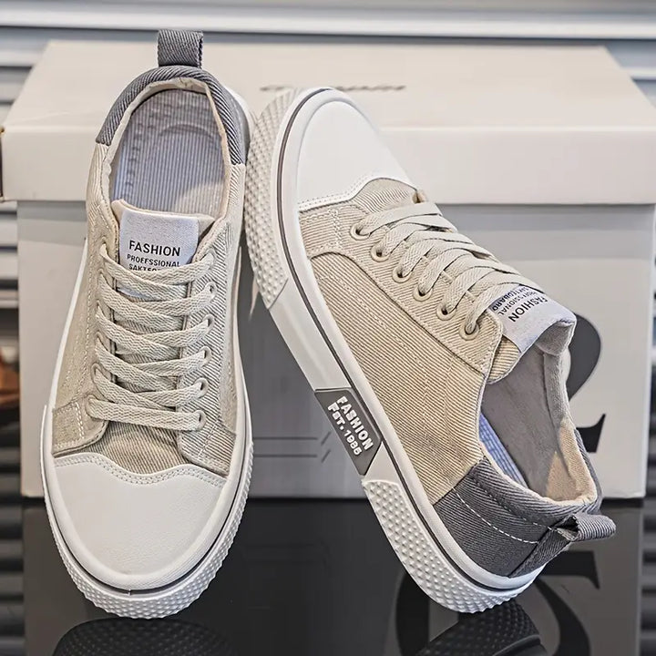 René | Basket Homme Femme Canvas Beige Gris