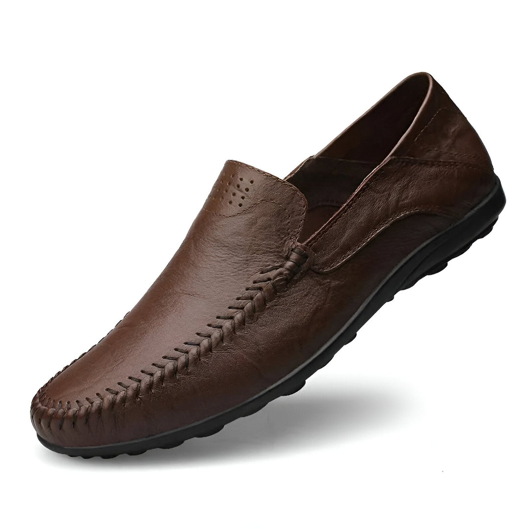 Romain | Mocassins Cuir Noir Homme à Enfiler