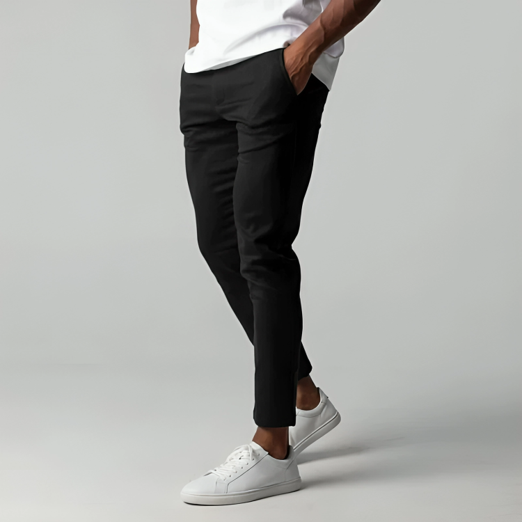 Romain | Pantalon Chino Homme Noir Slim