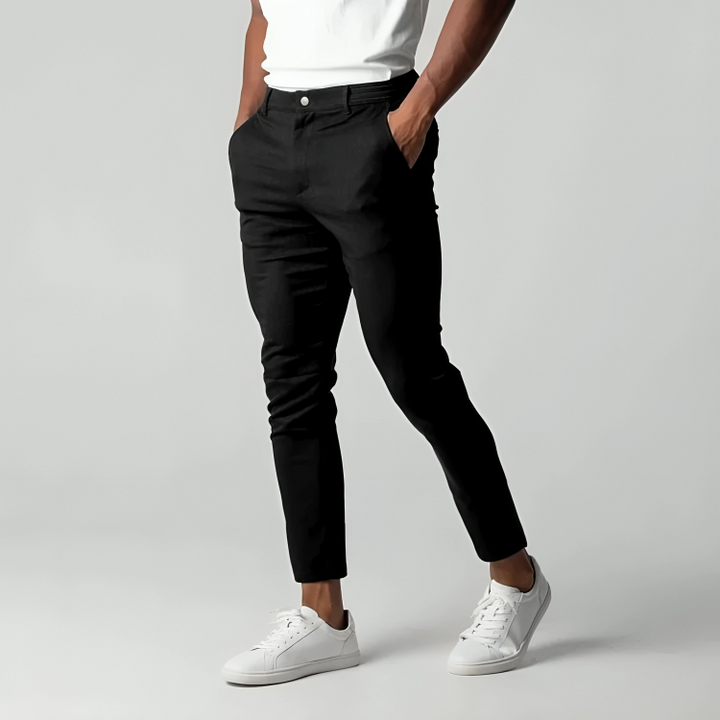 Romain | Pantalon Chino Homme Noir Slim