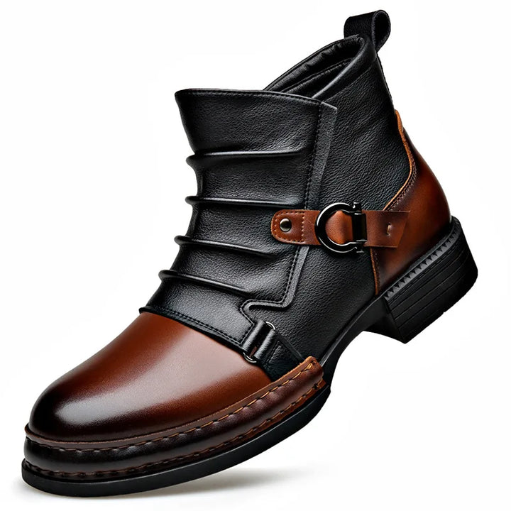 Pierre | Bottines Homme Cuir Deux Tons Semelle Crantée