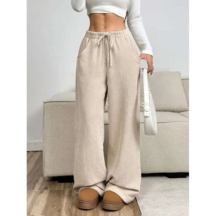 Camille | Pantalon Large Taille Haute Cordon
