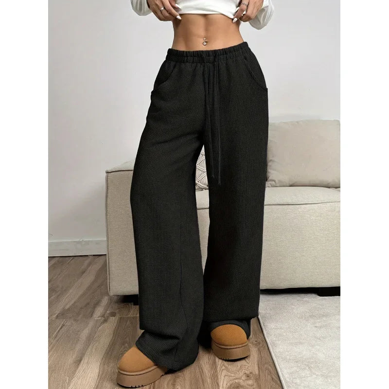 Camille | Pantalon Large Taille Haute Cordon