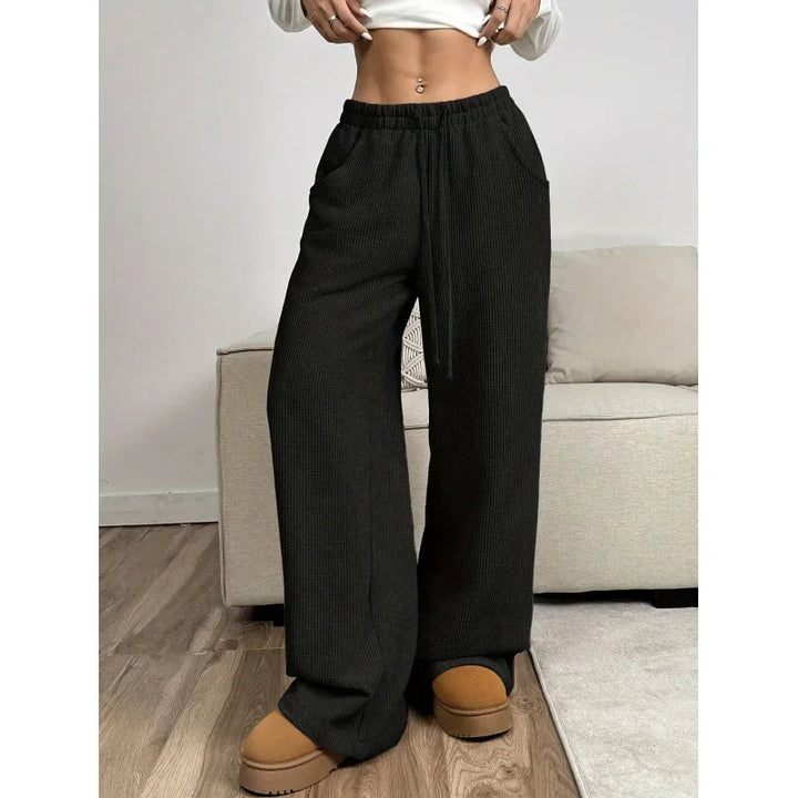 Camille | Pantalon Large Taille Haute Cordon