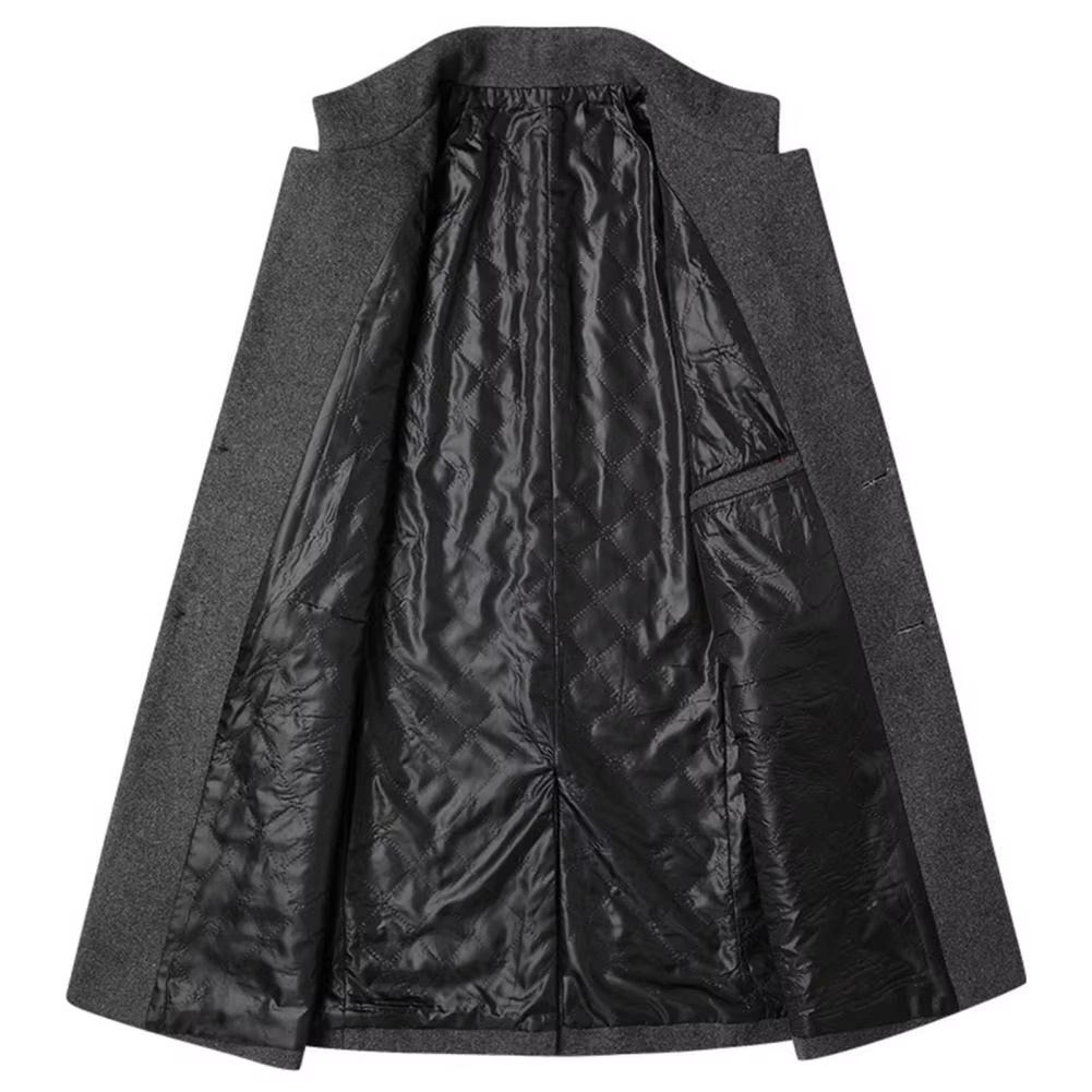Edouard | Manteau Long Laine Homme Col Montant
