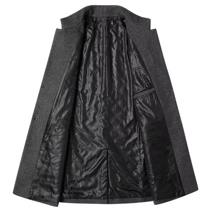 Edouard | Manteau Long Laine Homme Col Montant