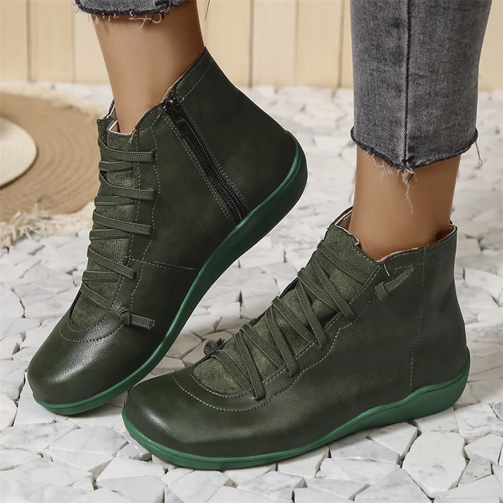 Lucie | Bottines Cuir Marron à Lacets Femme
