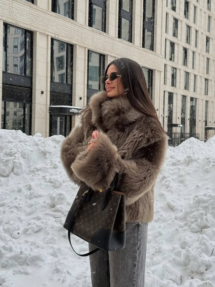 Audrey | Manteau Fausse Fourrure Col Oversize