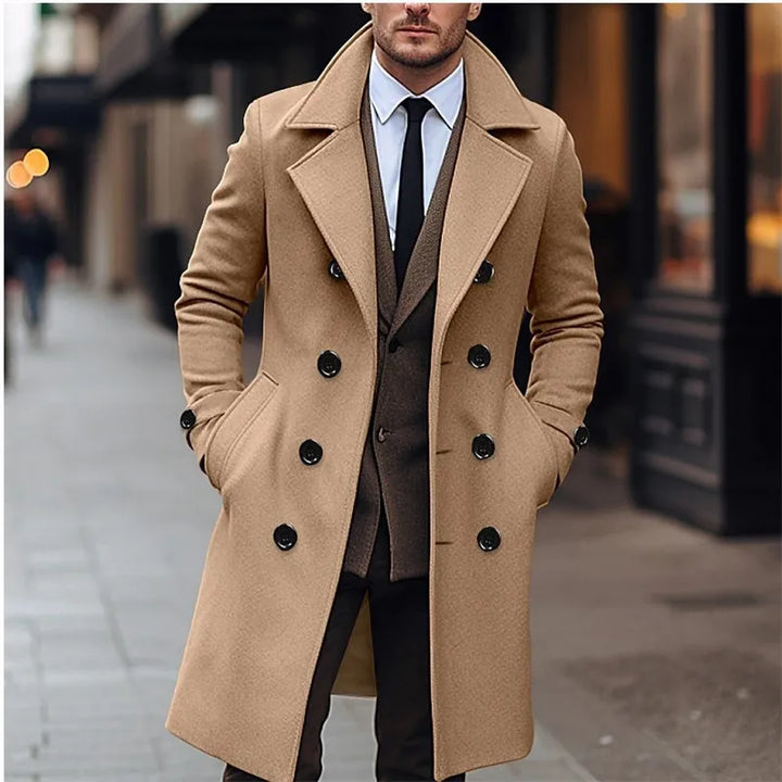 Dylan | Manteau Long Homme Laine Double Boutonnage