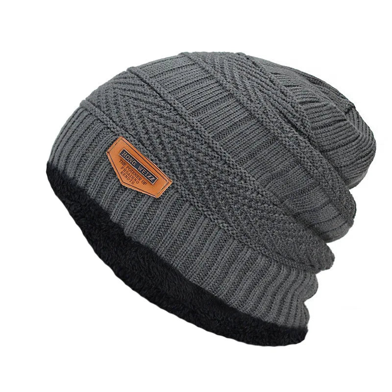 Charlie | Bonnet Maille Noir Doublé Fausse Fourrure