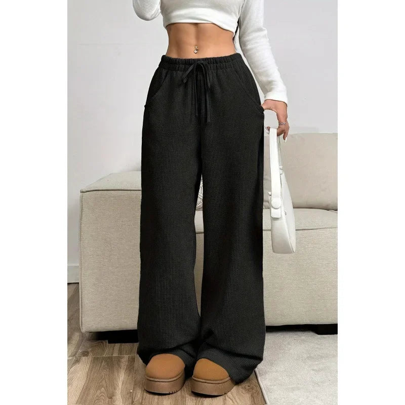 Camille | Pantalon Large Taille Haute Cordon