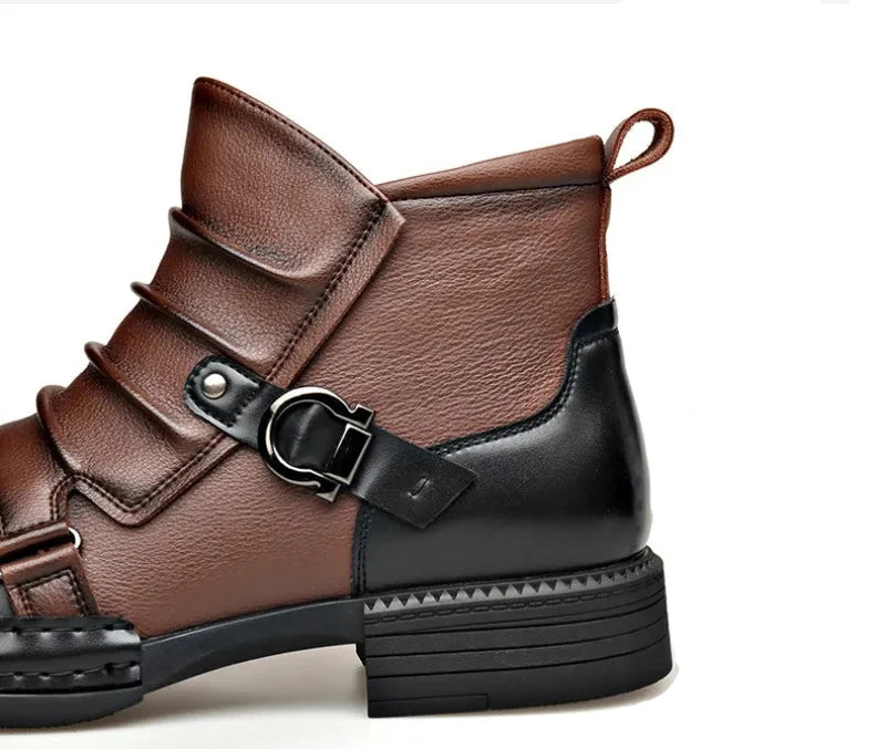 Pierre | Bottines Homme Cuir Deux Tons Semelle Crantée
