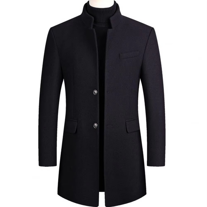 Edouard | Manteau Long Laine Homme Col Montant