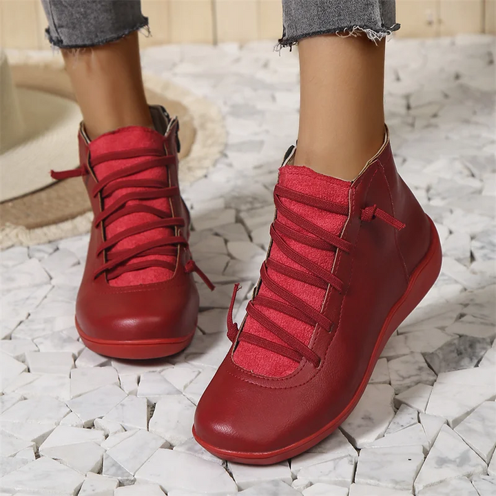 Lucie | Bottines Cuir Marron à Lacets Femme
