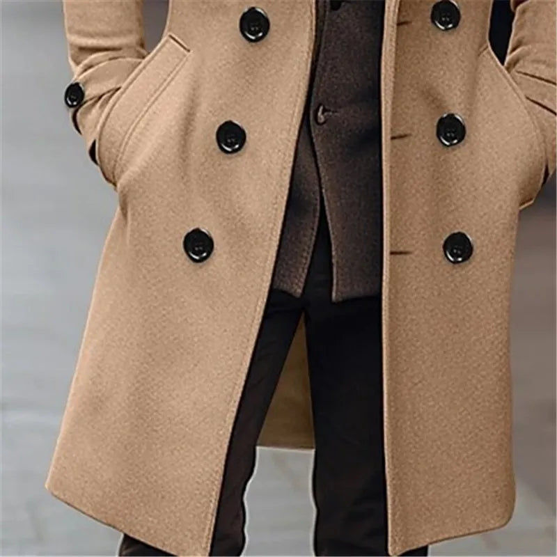 Dylan | Manteau Long Homme Laine Double Boutonnage