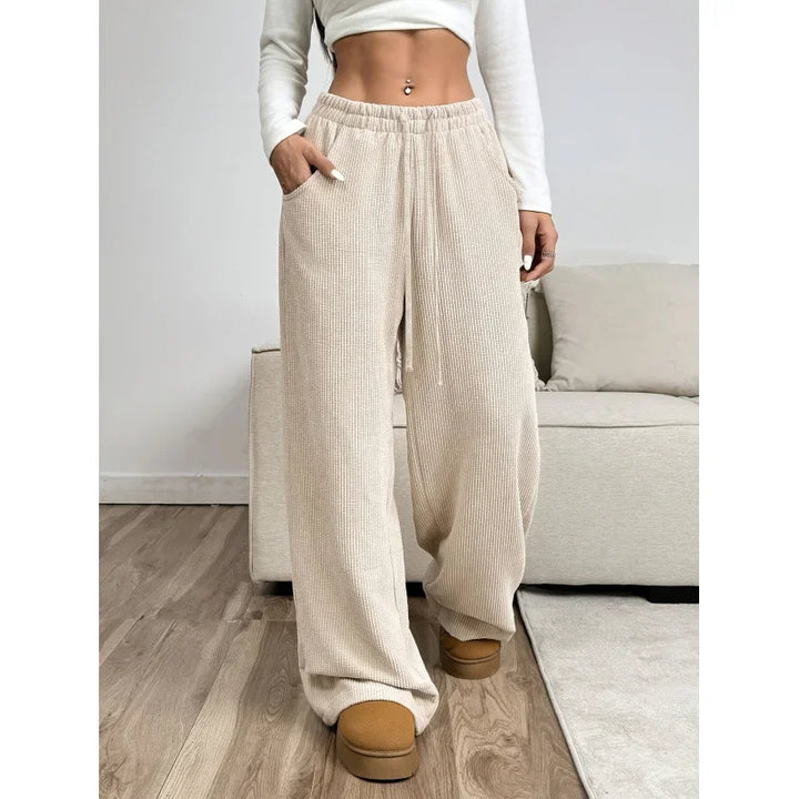 Camille | Pantalon Large Taille Haute Cordon