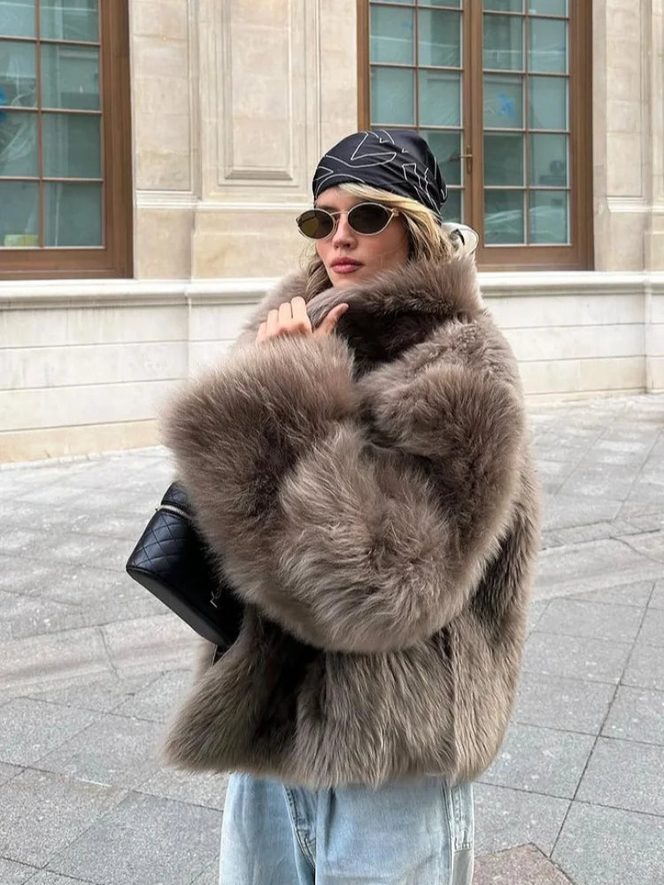 Audrey | Manteau Fausse Fourrure Col Oversize