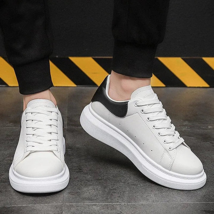 Jessie | Baskets Chunky Cuir Blanc Uni