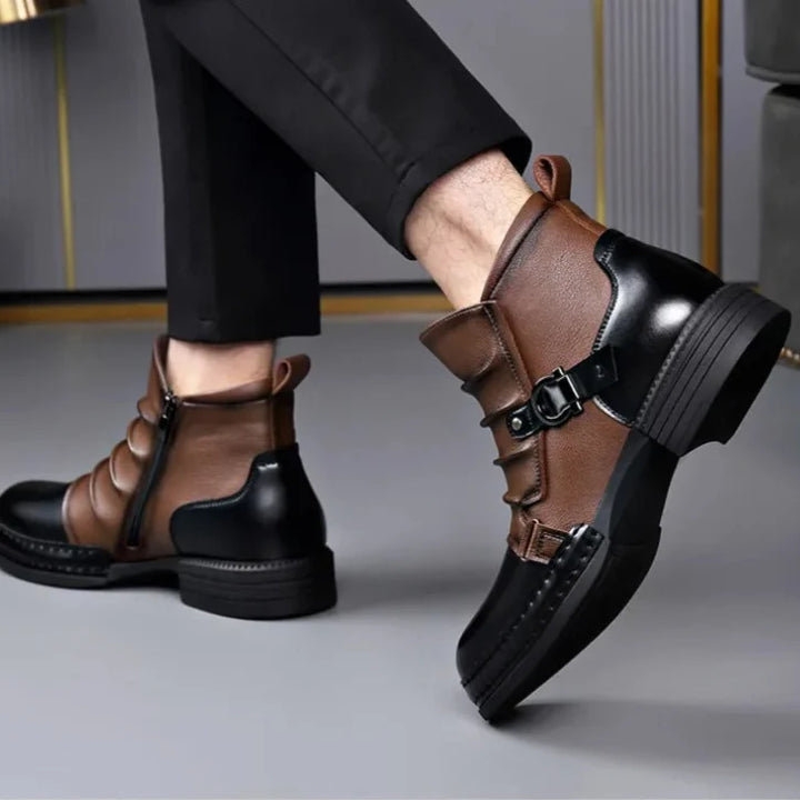 Pierre | Bottines Homme Cuir Deux Tons Semelle Crantée