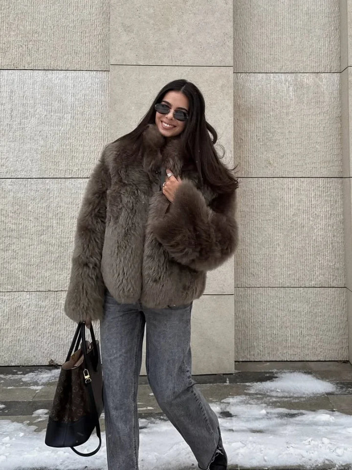Audrey | Manteau Fausse Fourrure Col Oversize