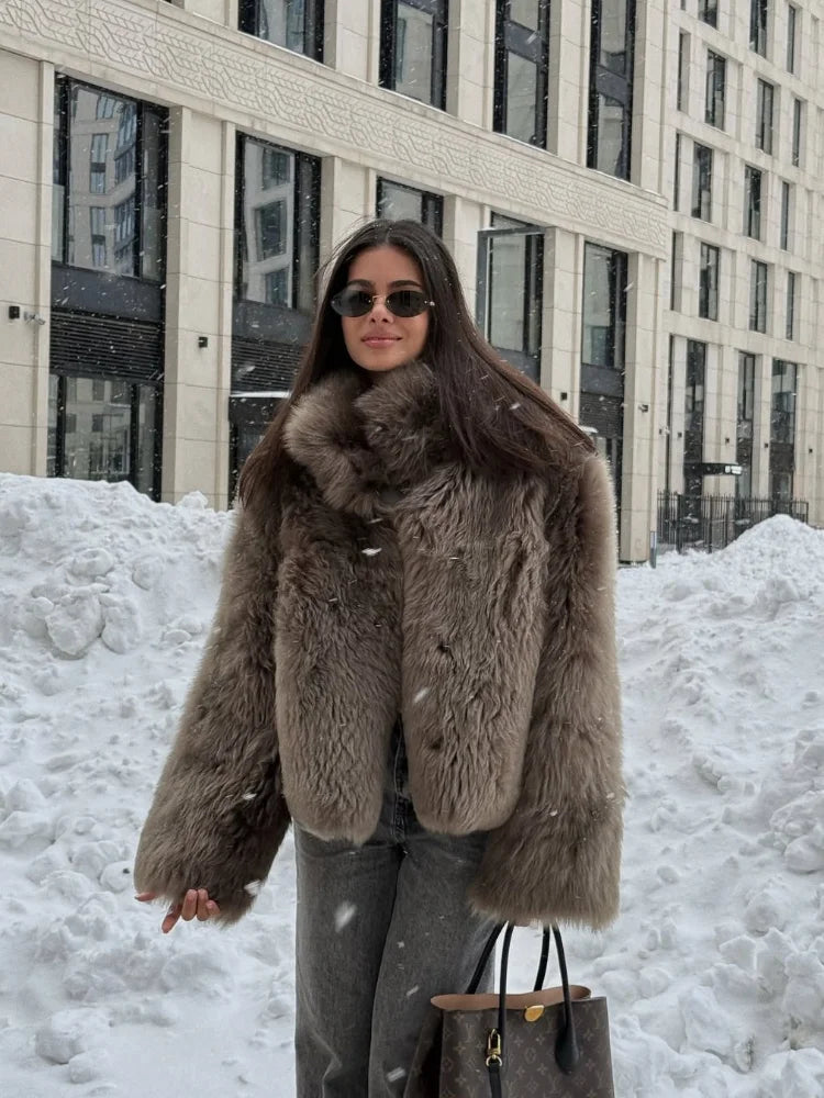 Audrey | Manteau Fausse Fourrure Col Oversize