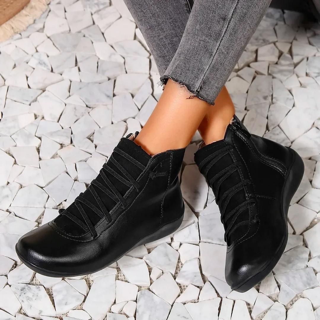 Lucie | Bottines Cuir Marron à Lacets Femme
