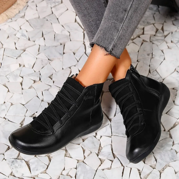 Lucie | Bottines Cuir Marron à Lacets Femme