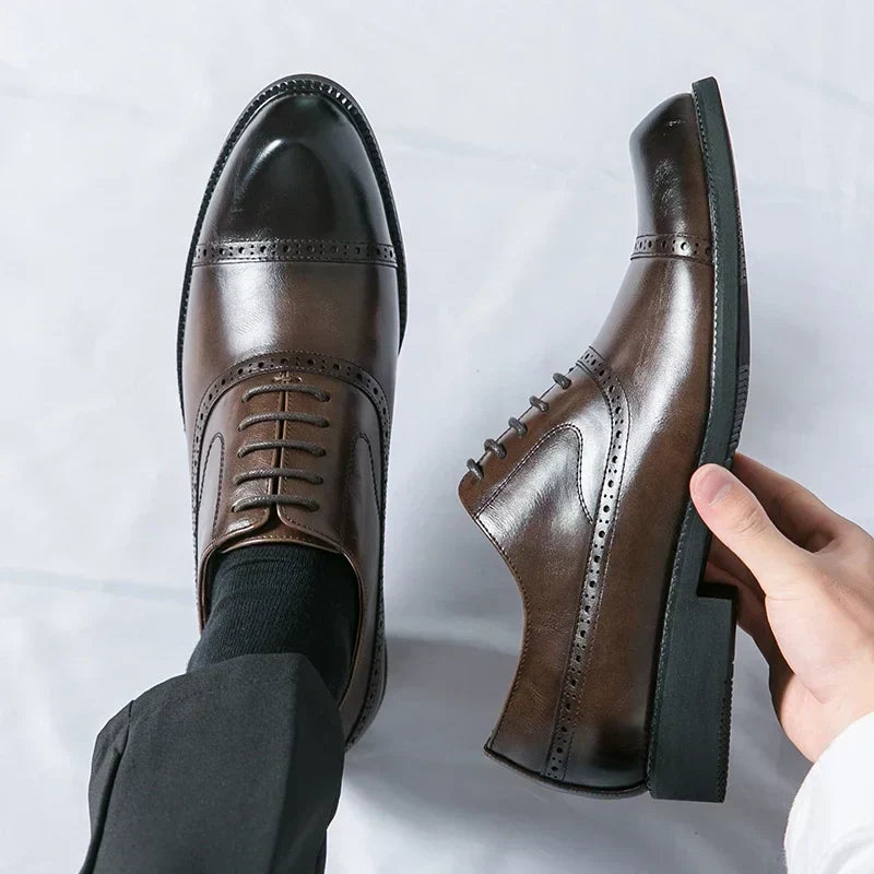 Simon | Chaussure Homme Derby Brogue Cuir Lacets