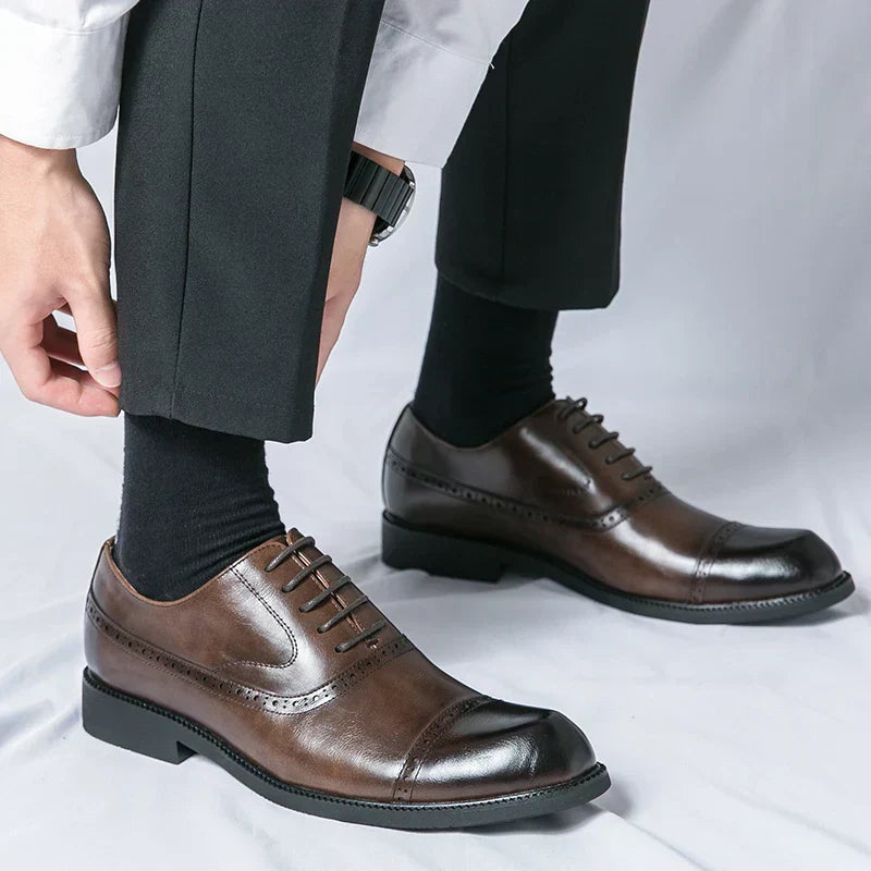 Simon | Chaussure Homme Derby Brogue Cuir Lacets