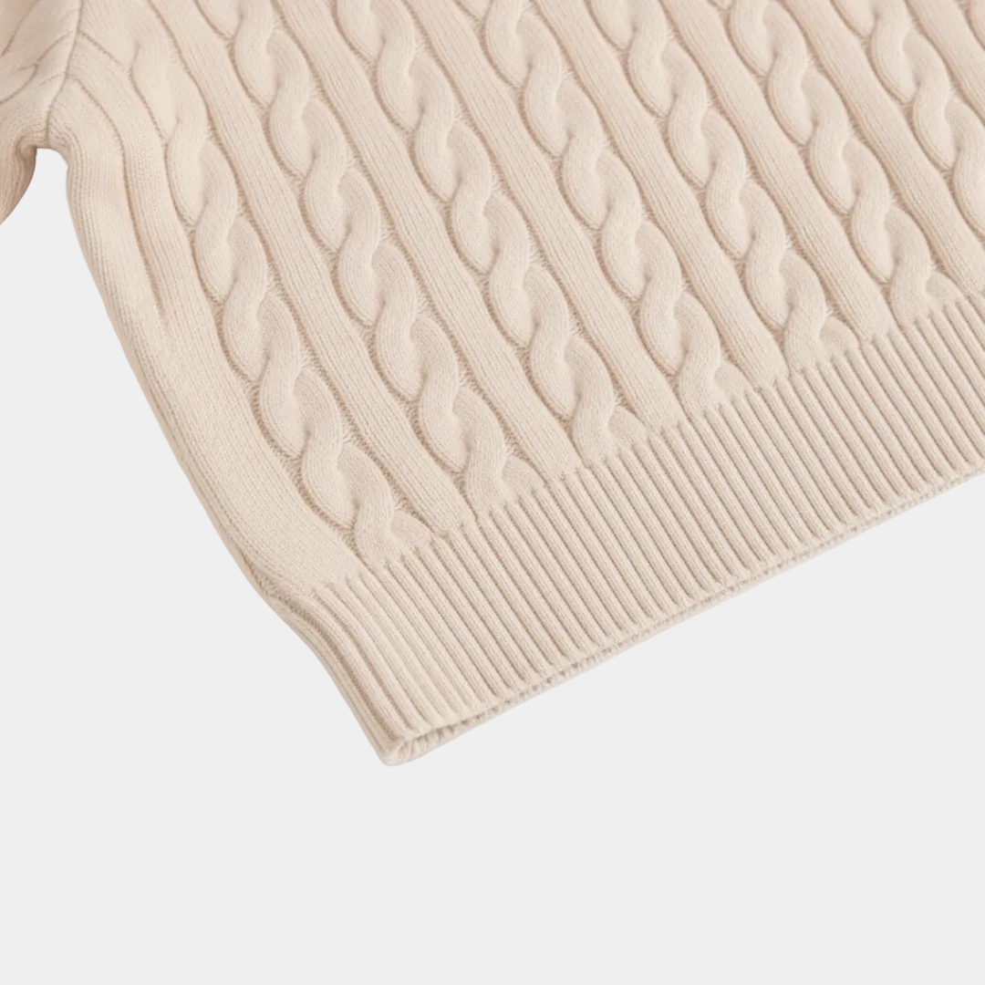 Simon | Pull Homme Col Zippé Maille Torsadée