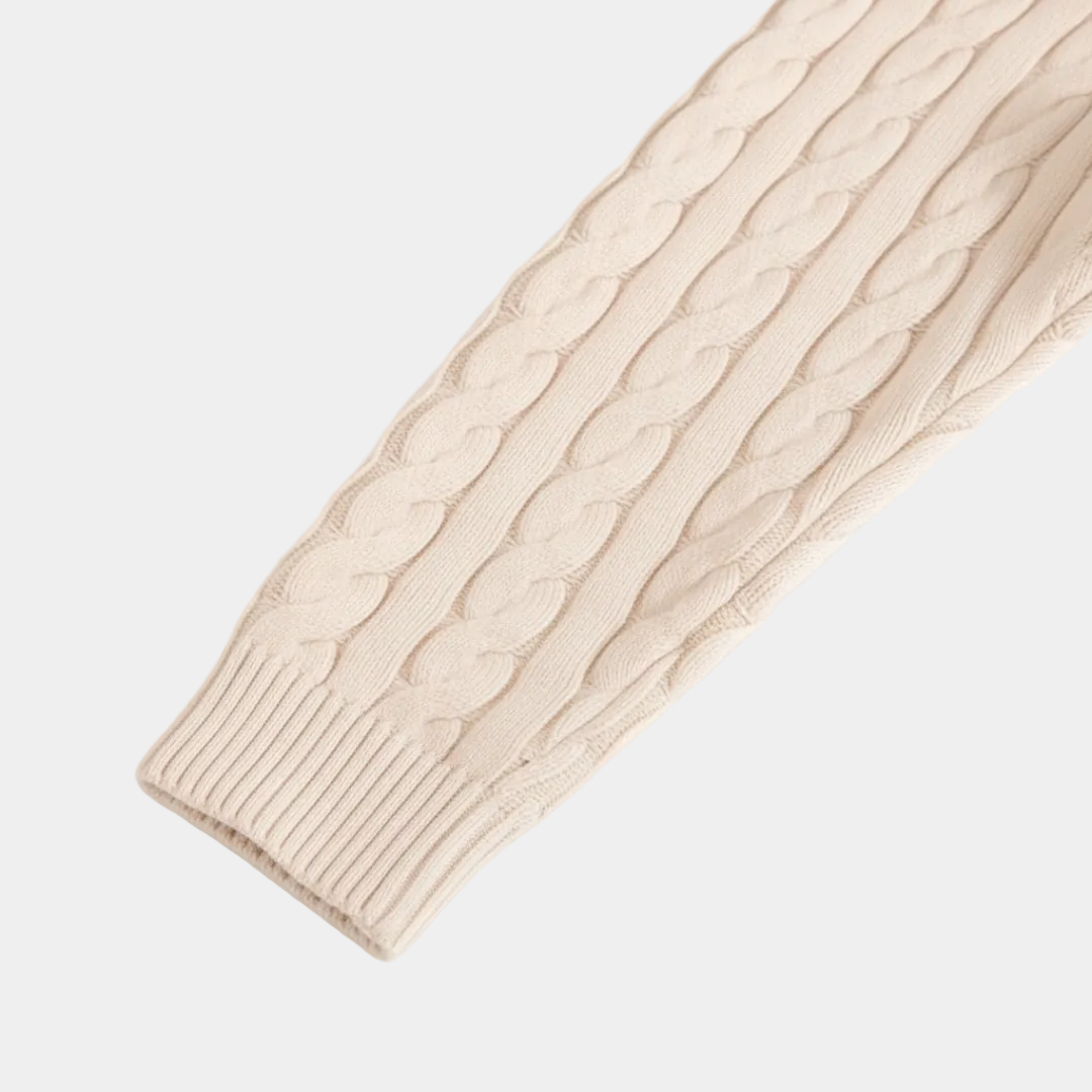 Simon | Pull Homme Col Zippé Maille Torsadée