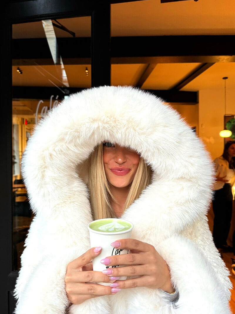Eva | Veste Capuche Fausse Fourrure Crème