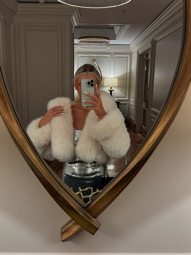 Eva | Veste Capuche Fausse Fourrure Crème