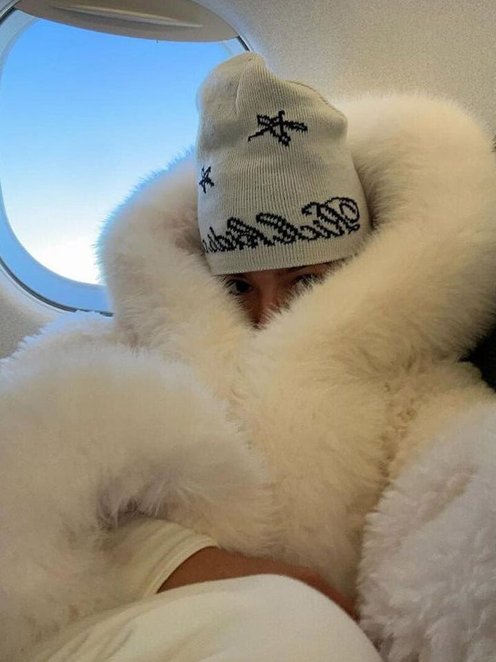 Eva | Veste Capuche Fausse Fourrure Crème