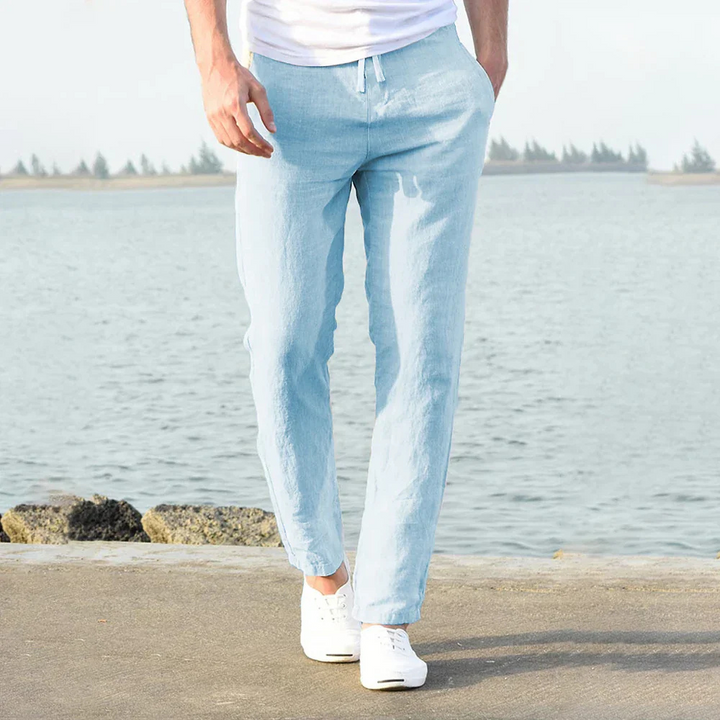 Théo | Pantalon Lin Homme Coupe Droite Cordon