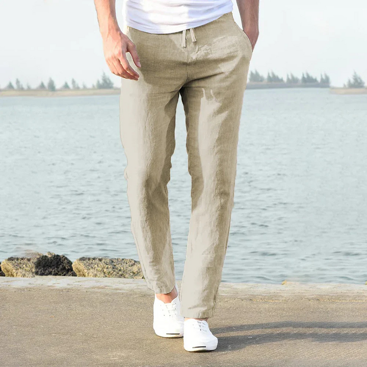 Théo | Pantalon Lin Homme Coupe Droite Cordon