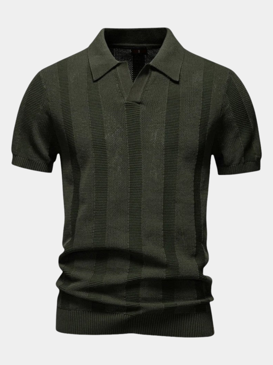 Thibault | Polo Tricoté Homme Manches Courtes Vert