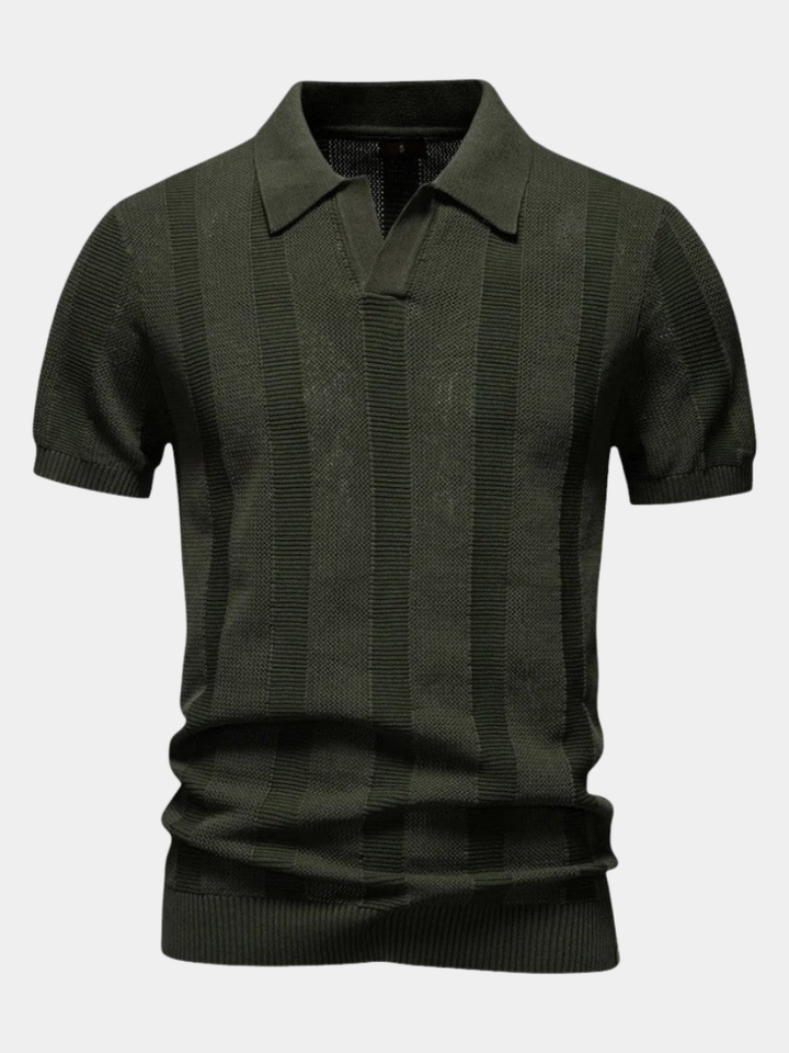 Thibault | Polo Tricoté Homme Manches Courtes Vert