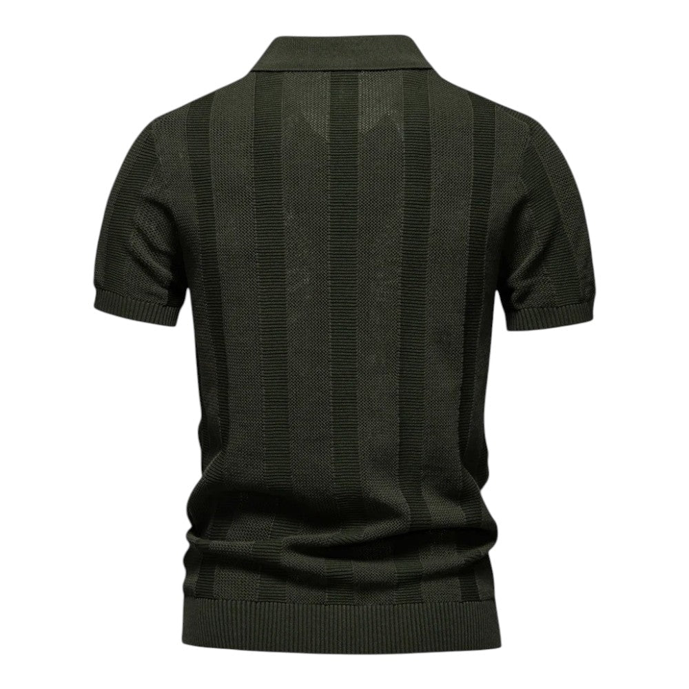Thibault | Polo Tricoté Homme Manches Courtes Vert