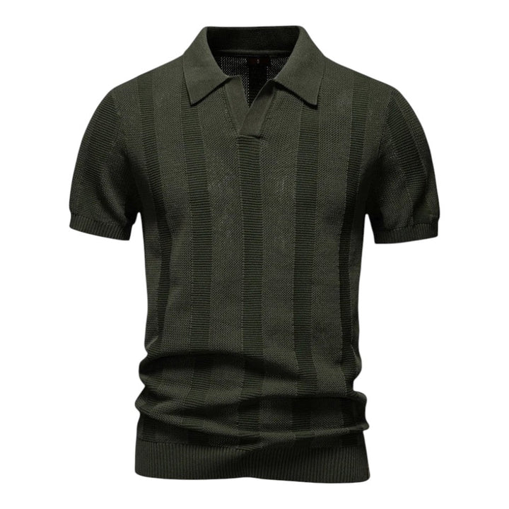 Thibault | Polo Tricoté Homme Manches Courtes Vert