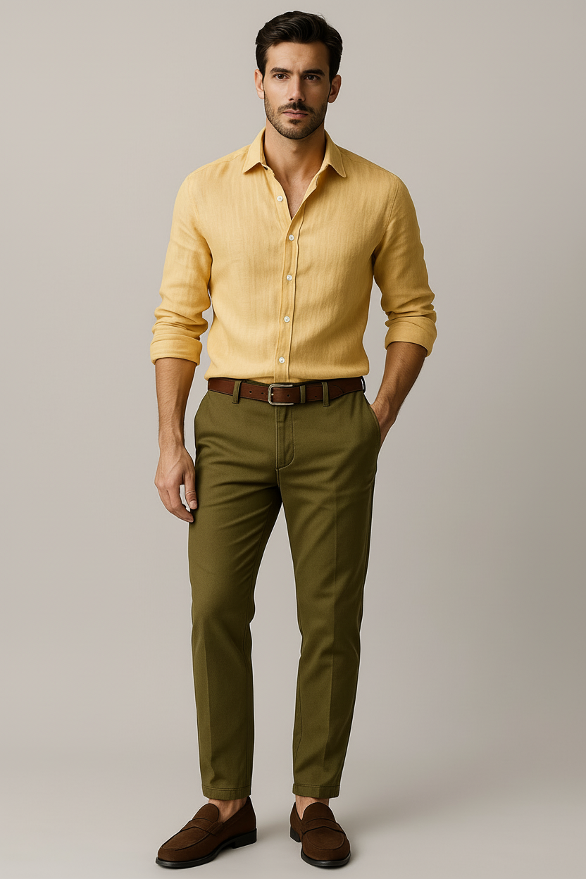 Thomas | Chemise Homme Lin Boutonnée Manches Longues